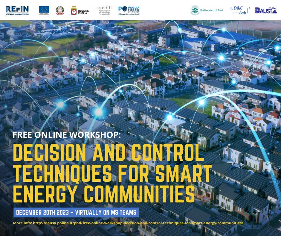 Free online workshop: Decision and Control Techniques for Smart Energy Communities