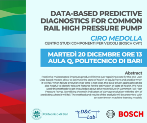 Seminario Bosch CVIT โData-based predictive diagnostics for common rail high pressure pumpsโ